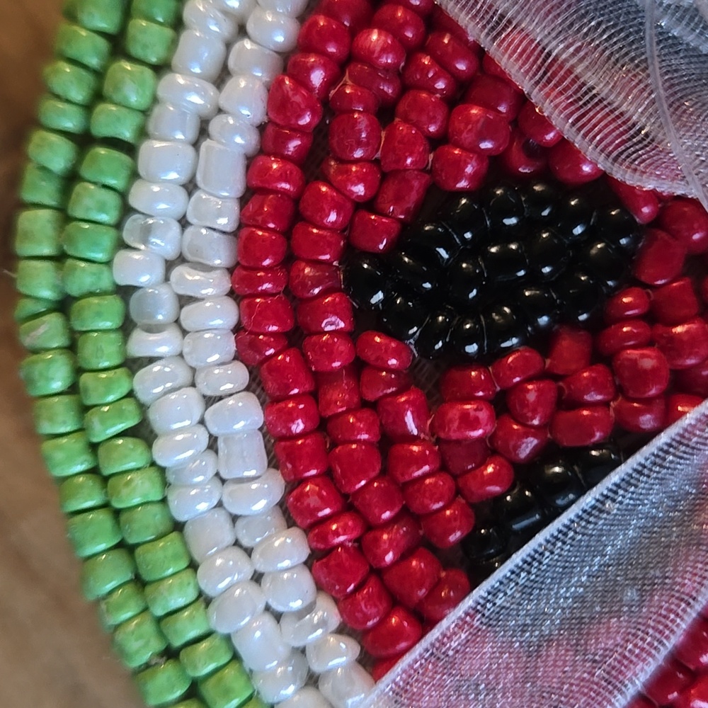 Beaded Watermelon Coasters - Set of 4 - Picture 4 of 5